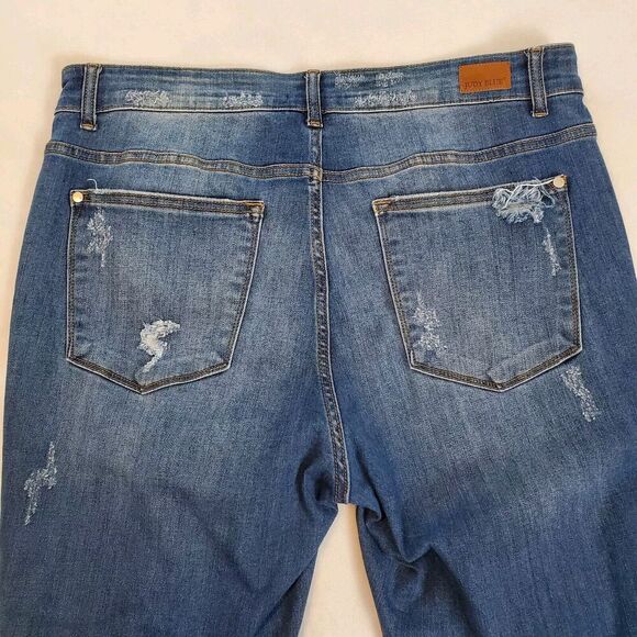 Judy Blue Jeans Womens 18W Leopard Print Patches Skinny Fit Distressed JB8265MD - Picture 3 of 10